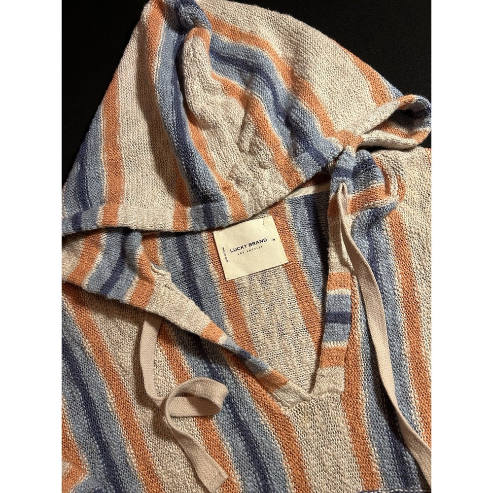 Lucky Brand Women's Knit Southwestern Sweater Pullover Oversized Hoodie Size M